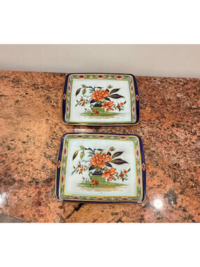 Vintage Collectible Daher Decorated Ware Tin Snack Trays Set of 2